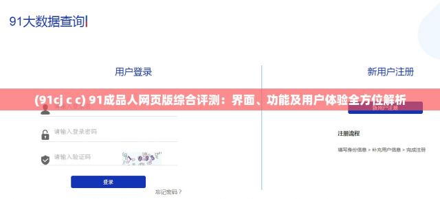 (91cj c c) 91成品人网页版综合评测：界面、功能及用户体验全方位解析
